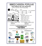CARTEL XXXVII CARRERA POPULAR SAN PABLO DE LOS MONTES